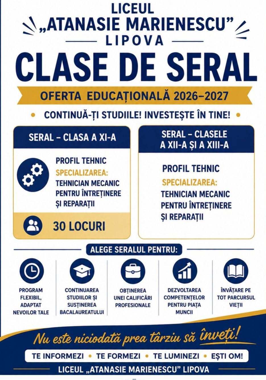 Oferta educațională - învățământ seral